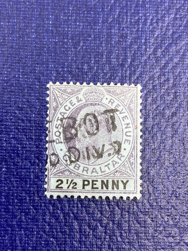 British Gibraltar Stamp Scott# 54 Used, Light Hinge.