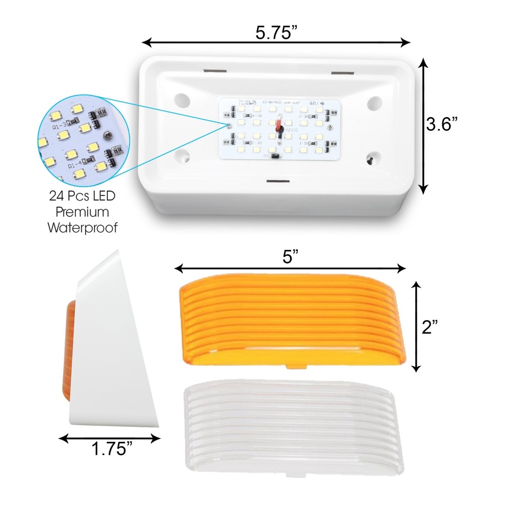 LED RV Exterior Porch Utility Light with Switch 12v Replacement Light for RVs