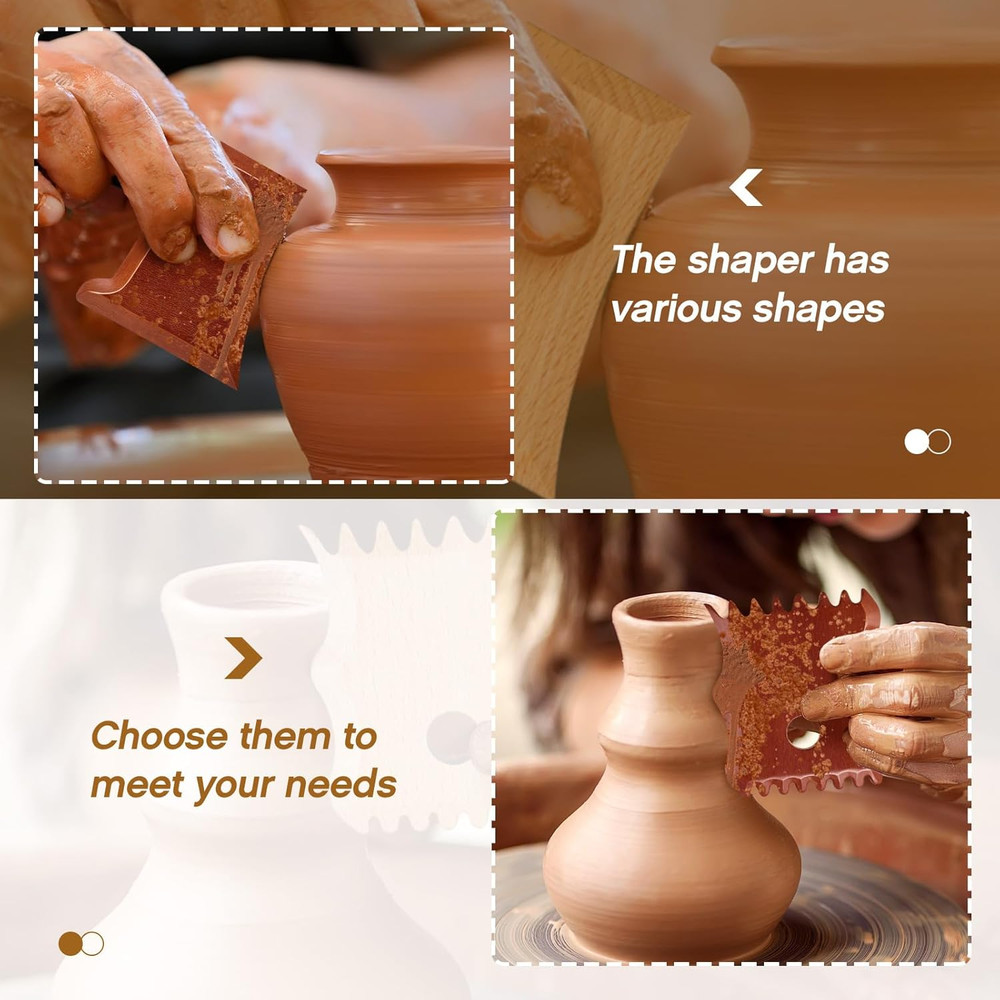 7 Pcs Pottery Tools Pottery Foot Shaper Trimming Tools Profile Rib Bundle Foo...