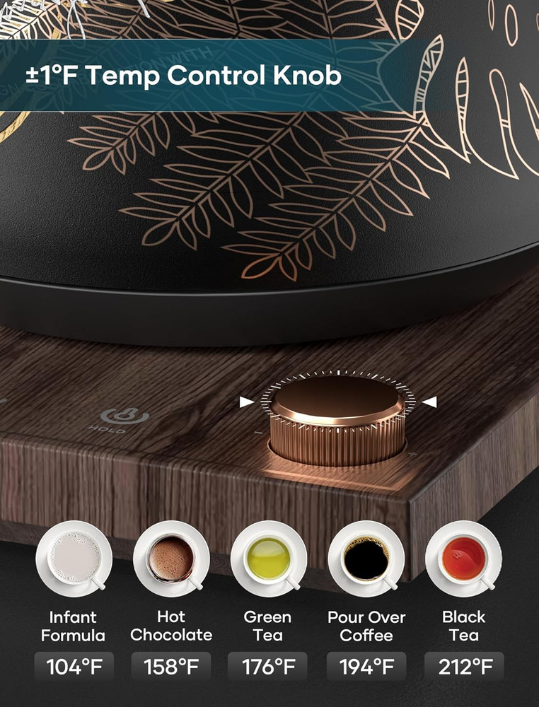 Electric Kettle, Gooseneck Electric Kettle, ±1℉ Precise Temperature Control, Sta