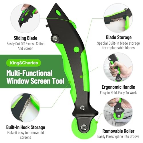 Window Screen Door Repair/Replacement Kit, Includes Screen Mesh Black