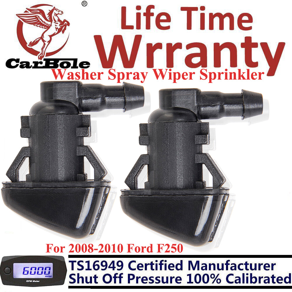 2pcs Windshield Washer Fluid Spray Jet Nozzle Kit Front For Ford Edge 2007-2010