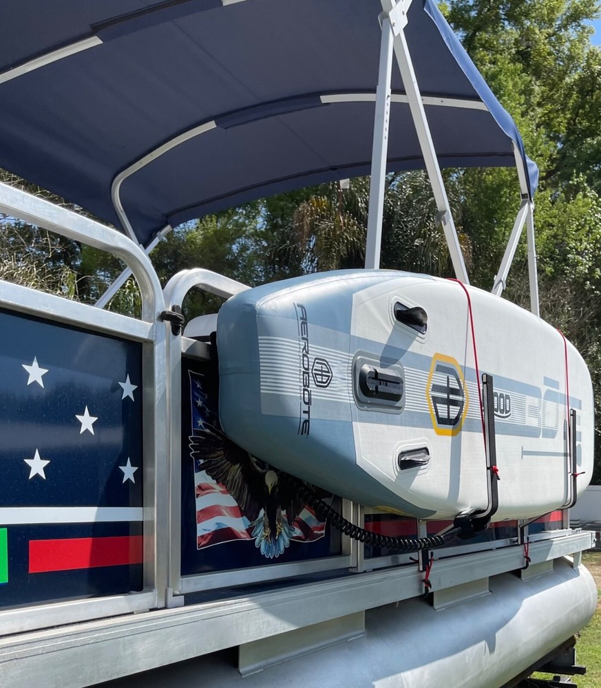 Pontoon Boat Wake Board/Paddle Board Solution with Storage Solution