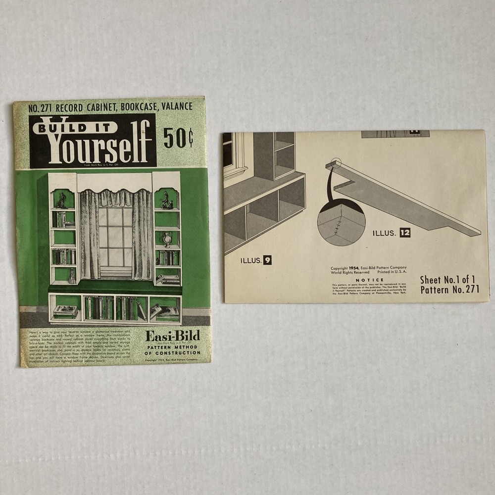 3 Easi-Bild Patterns-#30 Mt.Vernon Valance, #159 Window Frame/Shelf,#271 Valance
