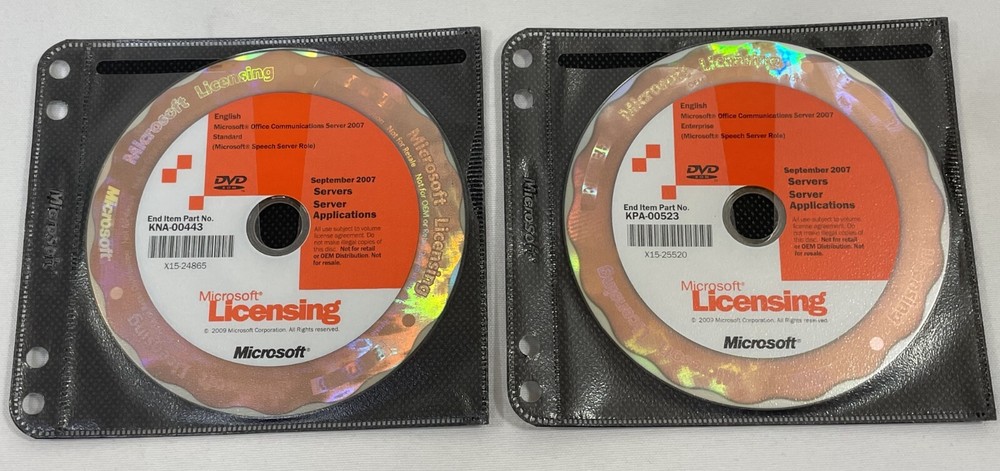 Microsoft Office Communications Server 2007 Standard & Enterprise Windows DVD