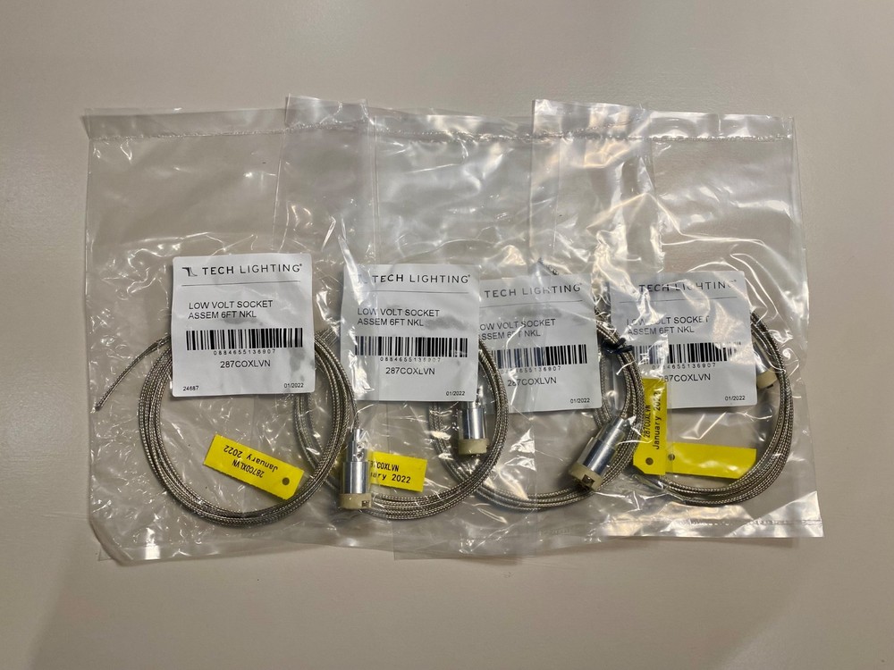 4 PIECES - Tech Lighting Low Voltage Pendant Socket with 6' Field Cuttable Wire