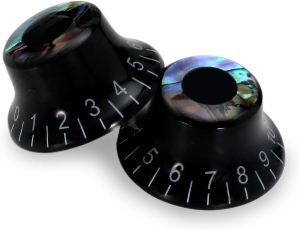 Black Guitar Abalone Top Volume Tone Control Knobs Fit Stratocaster Strat