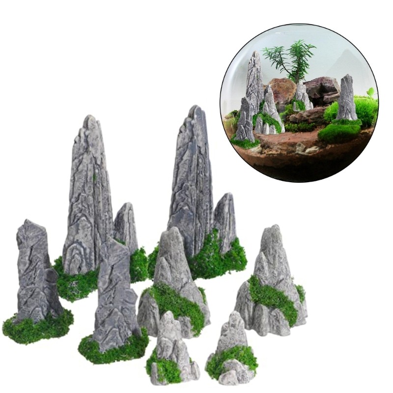 8 Small Mountain Model Features Design Set for Terrains Presentation