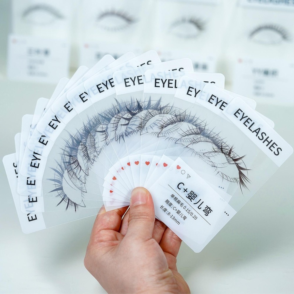 14Pcs Eyelash Effect Cards Application Cards Grafting Effect Display