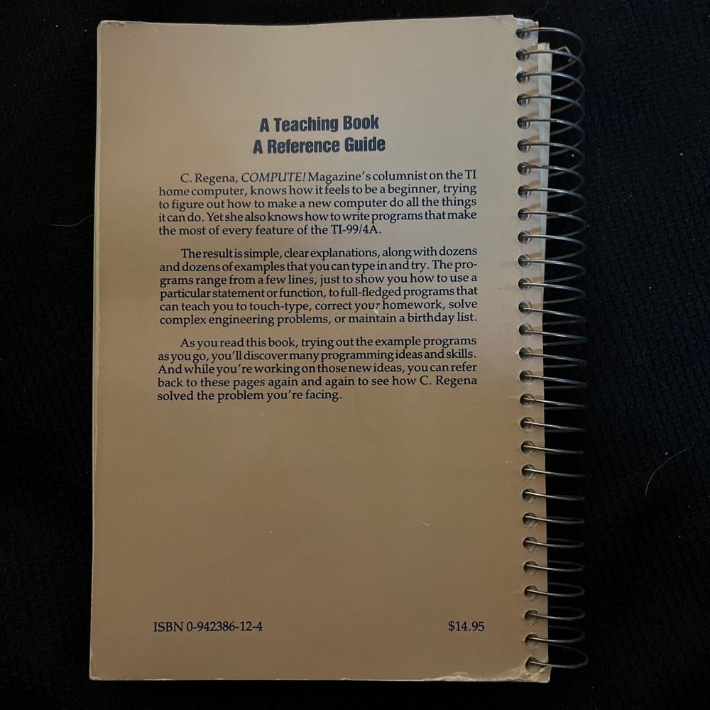 TI99/4A Programmers Reference, Beginners Basic, TI Games Books & Teach Cassettes