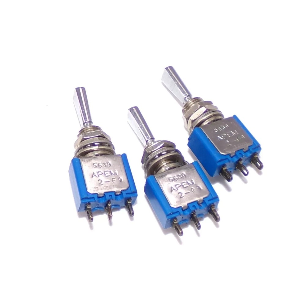 x3 APEM ON-OFF-ON Toggle Switches 5639