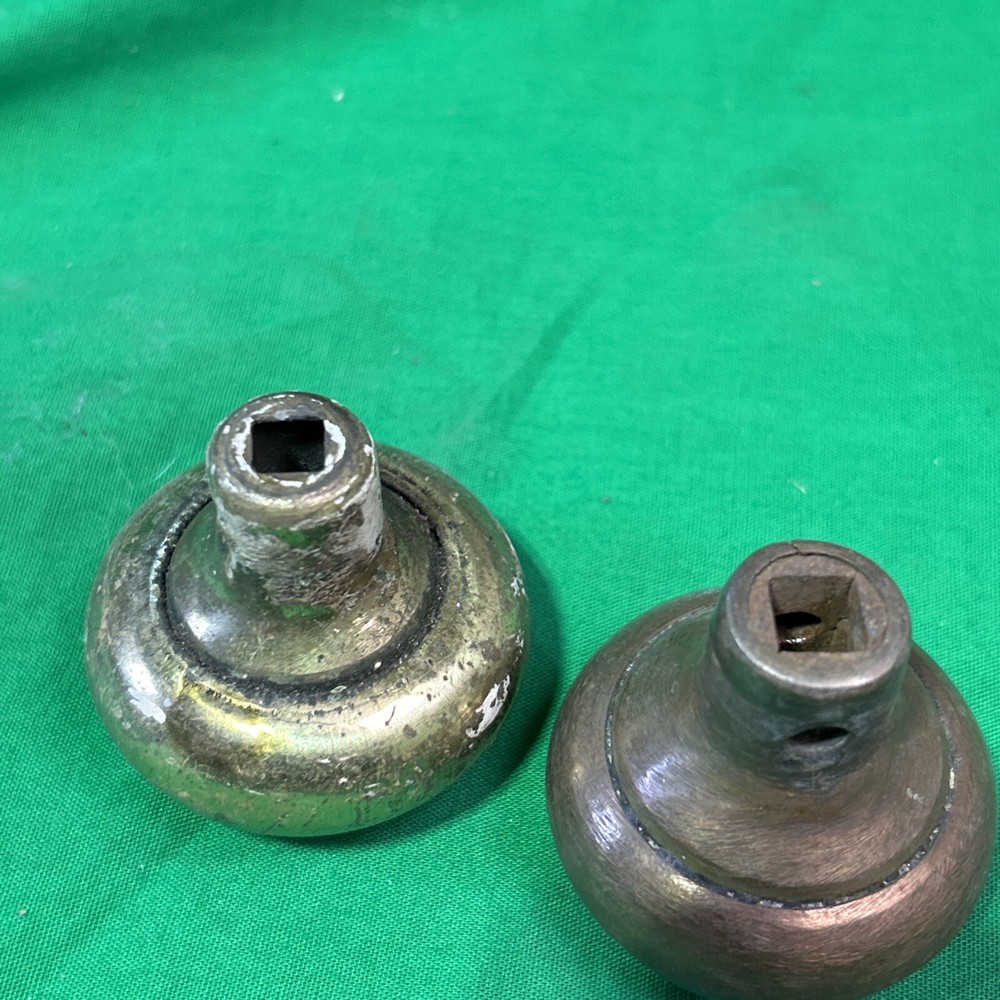 2 Antique Brass Door Knobs