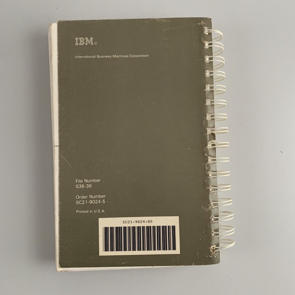 IBM Systems / 36 Procedures and Commands Summary Manual VTG 1987 6th Edition