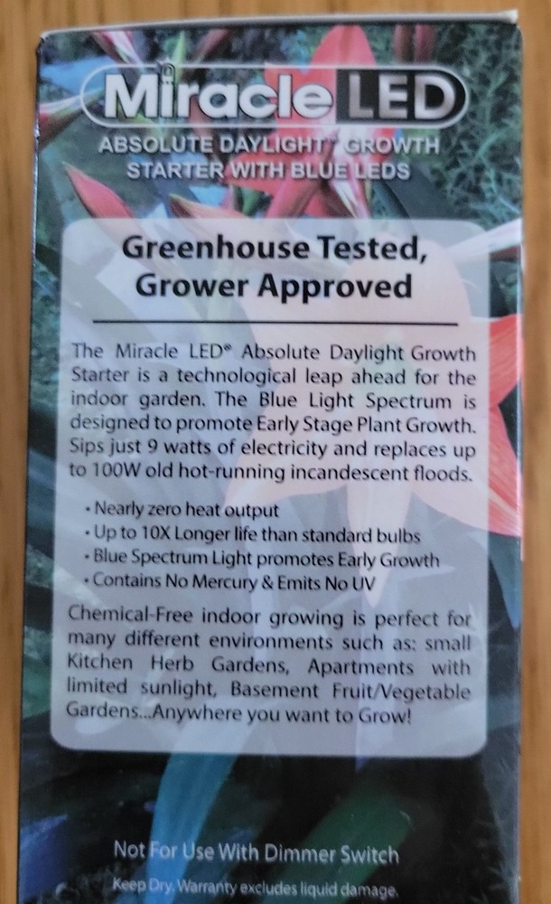 Miracle LED Wide Angle Grow Lite Replacing 100w Flood