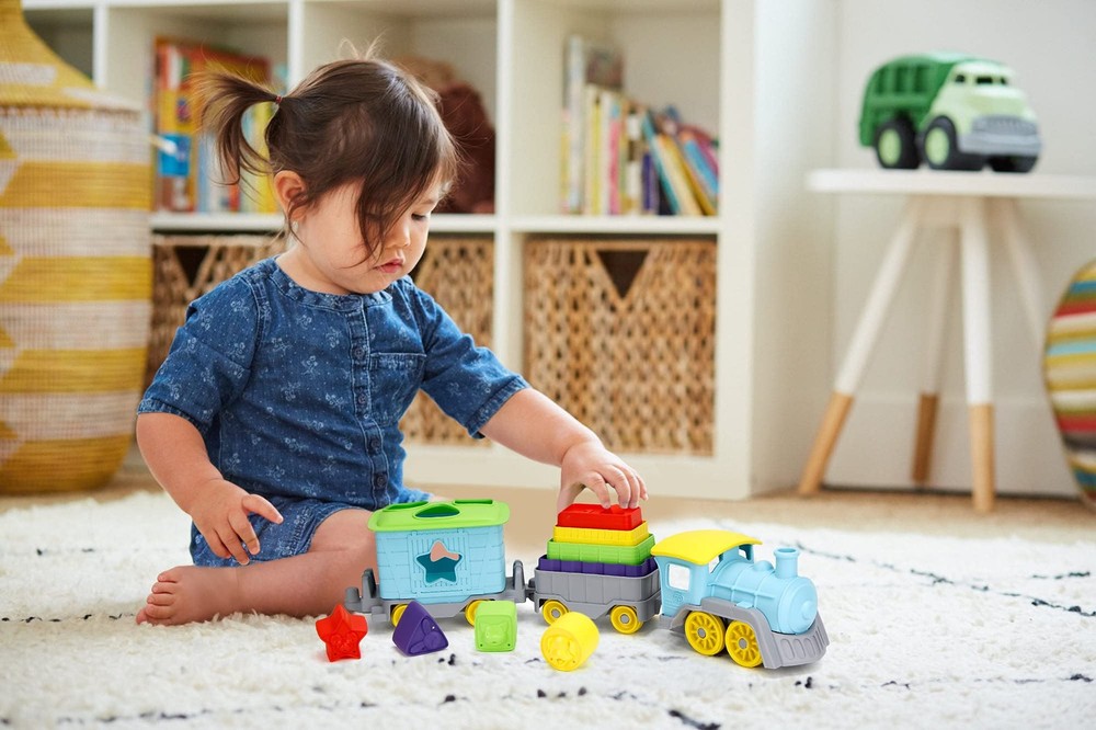 Stack & Sort Train, Blue - 12 Piece Pretend Play, 1 EA, Multi