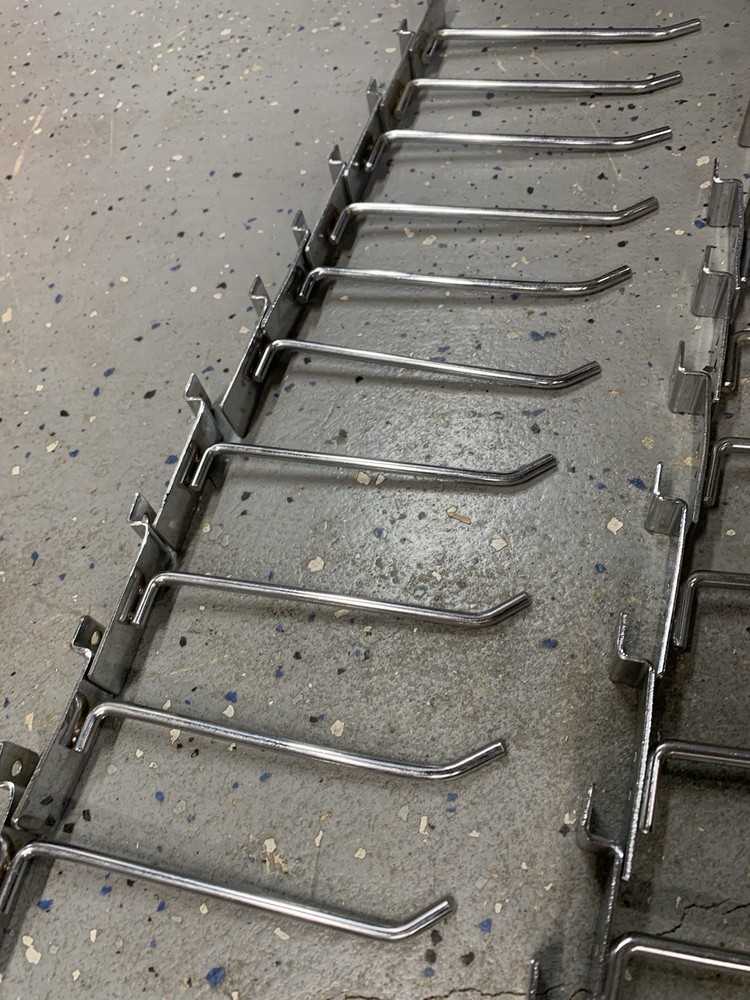 Slatwall Hook Bundle - 45 Pcs chrome slat hooks 6”