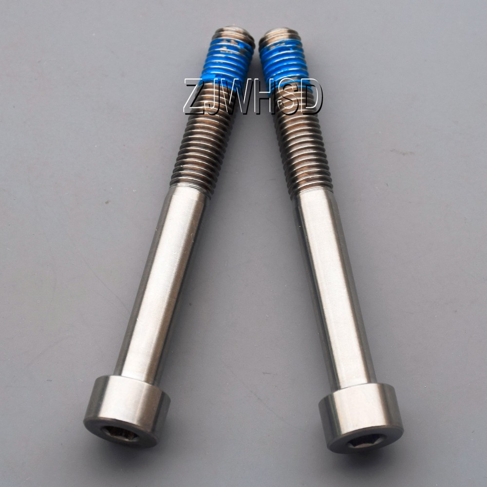 2pcs M7 x 60 Ti Titanium Screw Bolt Allen Hex Socket Cap Head with ThreadLocker