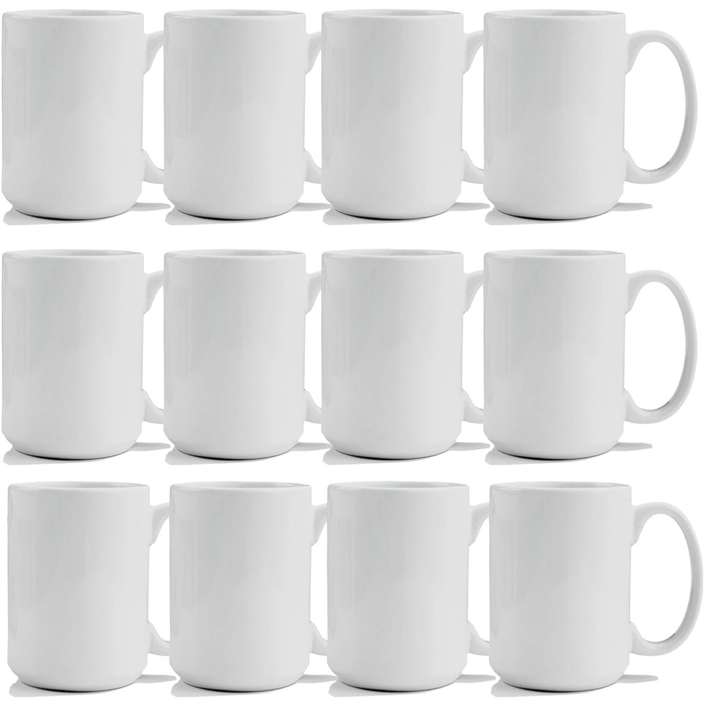 Bulk Sublimation Blank Mugs 15 oz - Dishwasher Safe for Vibrant Customization