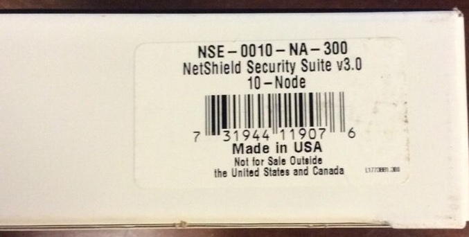 McAfee NetShield Security Suite Version 3.0 10 Nodes Computer Software Manuals