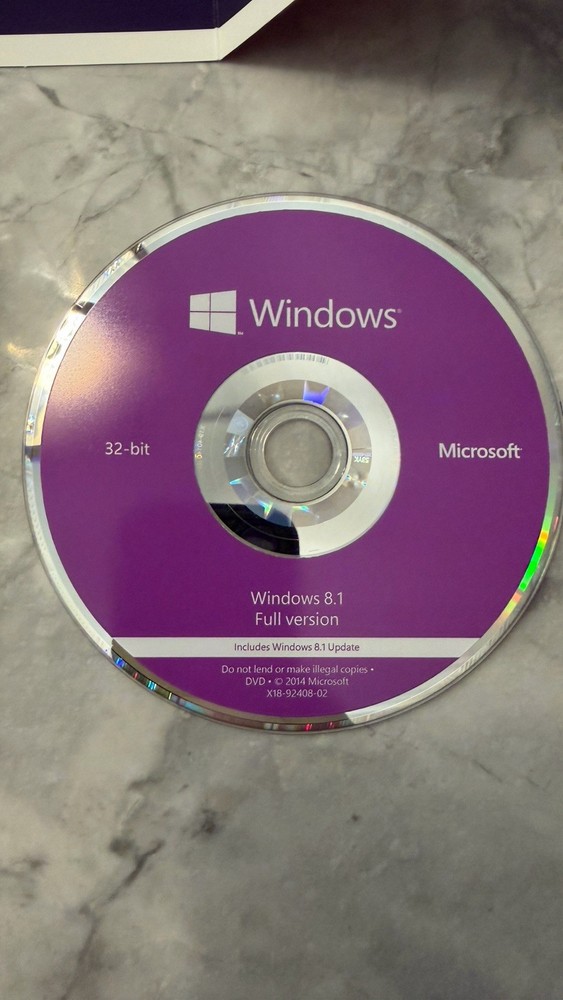 Microsoft Windows 8.1 Full Version 32bit Only. 64 Bit Disk Missing