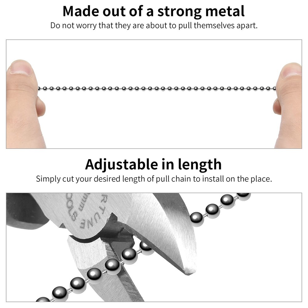 Pull Chain Extension For Ceiling Fan,120 Inch Brass Chain,Silver