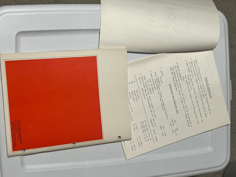 1985 ATARI PAPERBOY OPERATORS MANUAL