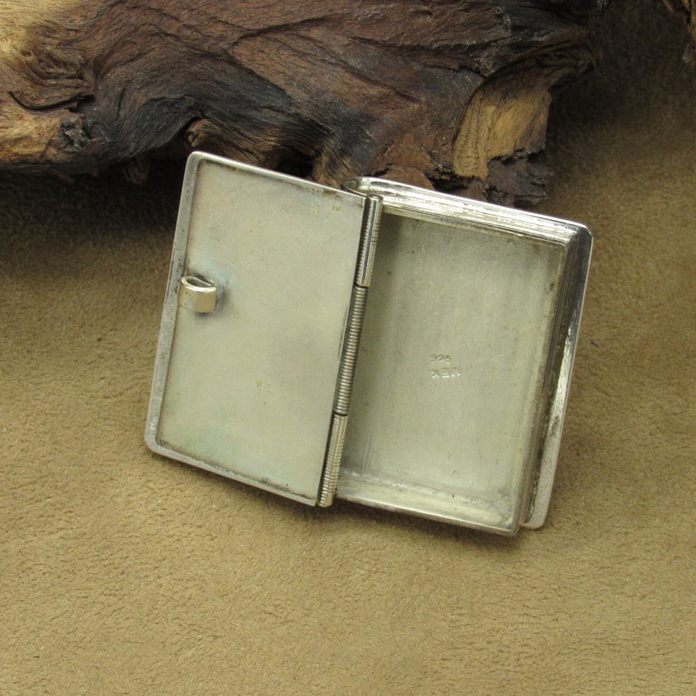 Vintage Sterling Silver Book-Shaped Pill Box