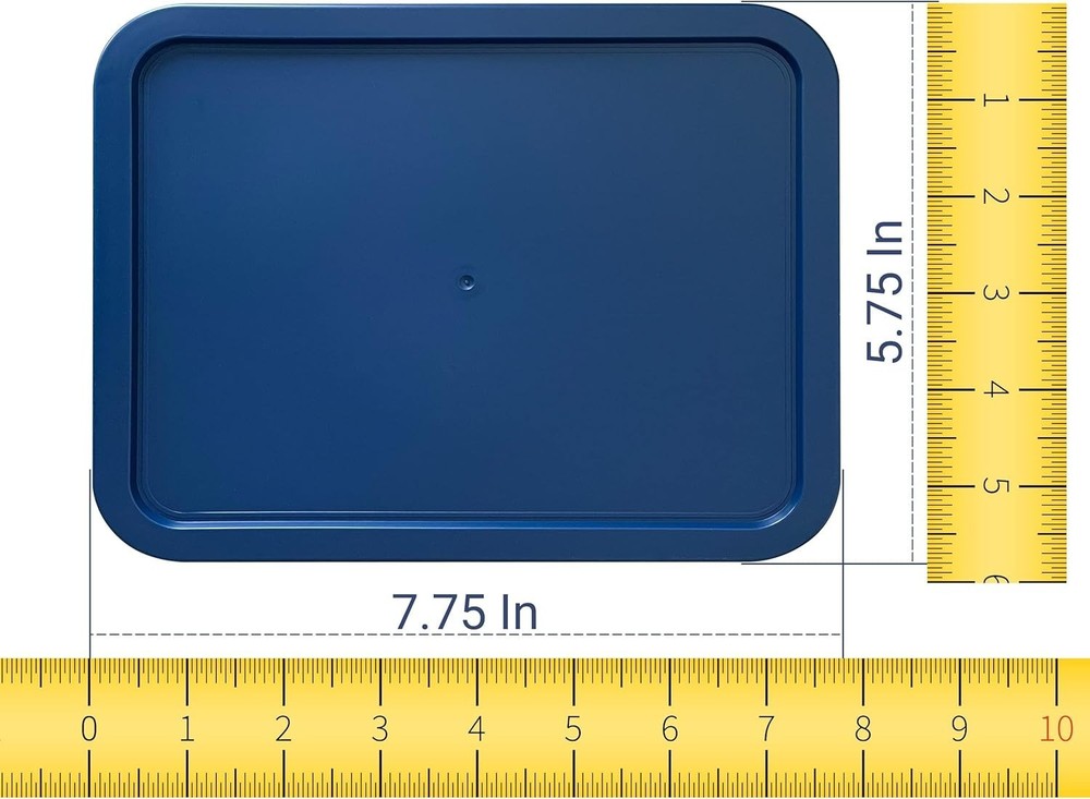 Replacement Lids for Pyrex 7210-PC 3-Cup Rectangle Navy Blue 5.75x7.75" 6-Pack