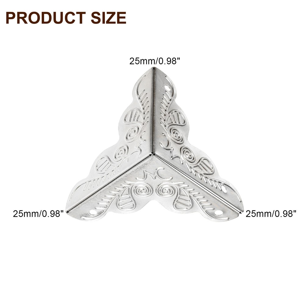 36 Pcs 25mm Decorative Box Corner Cover, Corner Protector, Silver