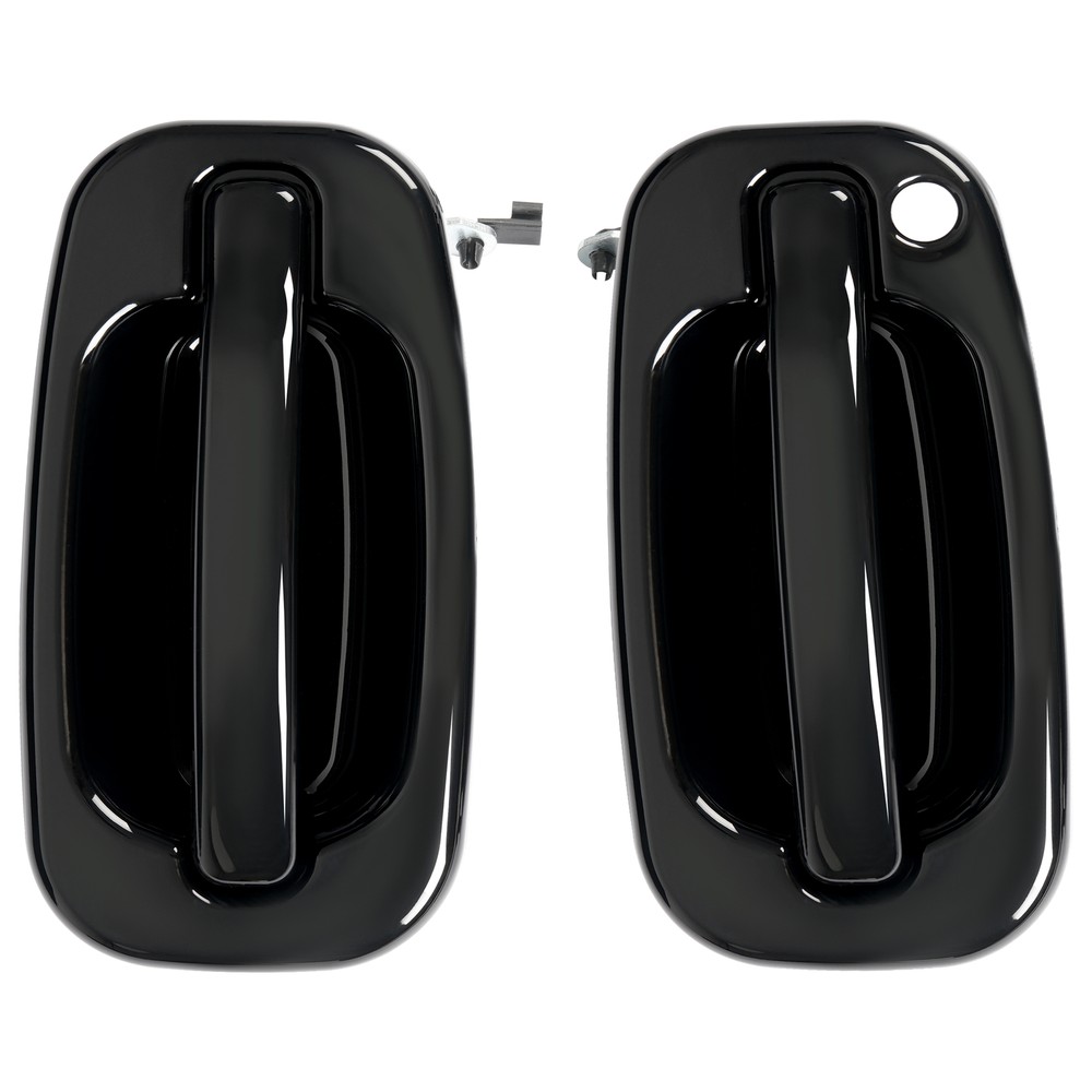 2Pc Front Outer Door Handle Set For 1999-2007 Chevy Silverado 1500 Glossy Black