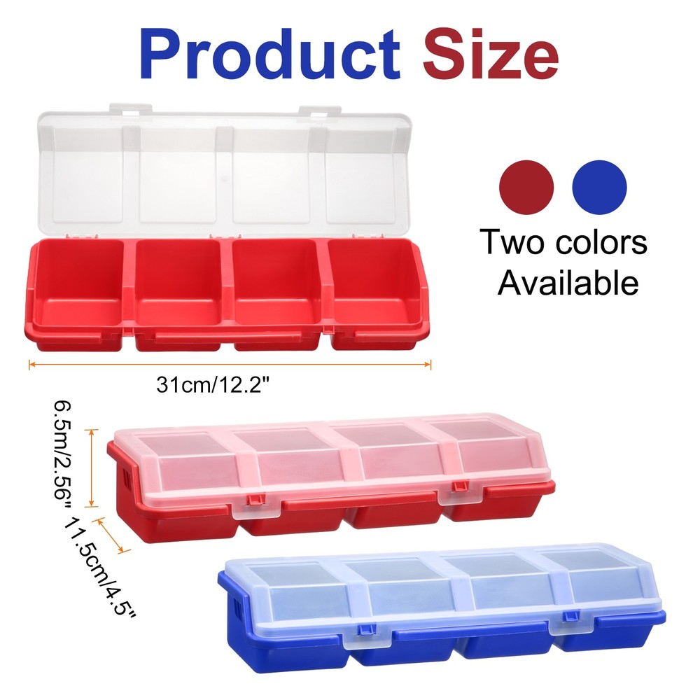 2pcs Screw Organizer Box Plastic Hardware Toolbox with Locks & Compartments
