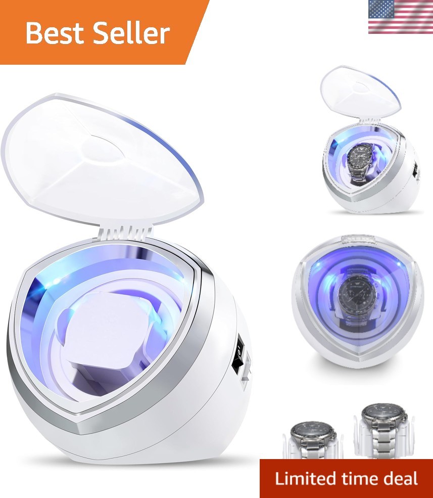 Single Automatic Watch Winder with Quiet Motor, 4 Rotation Mode Settings, Sui...