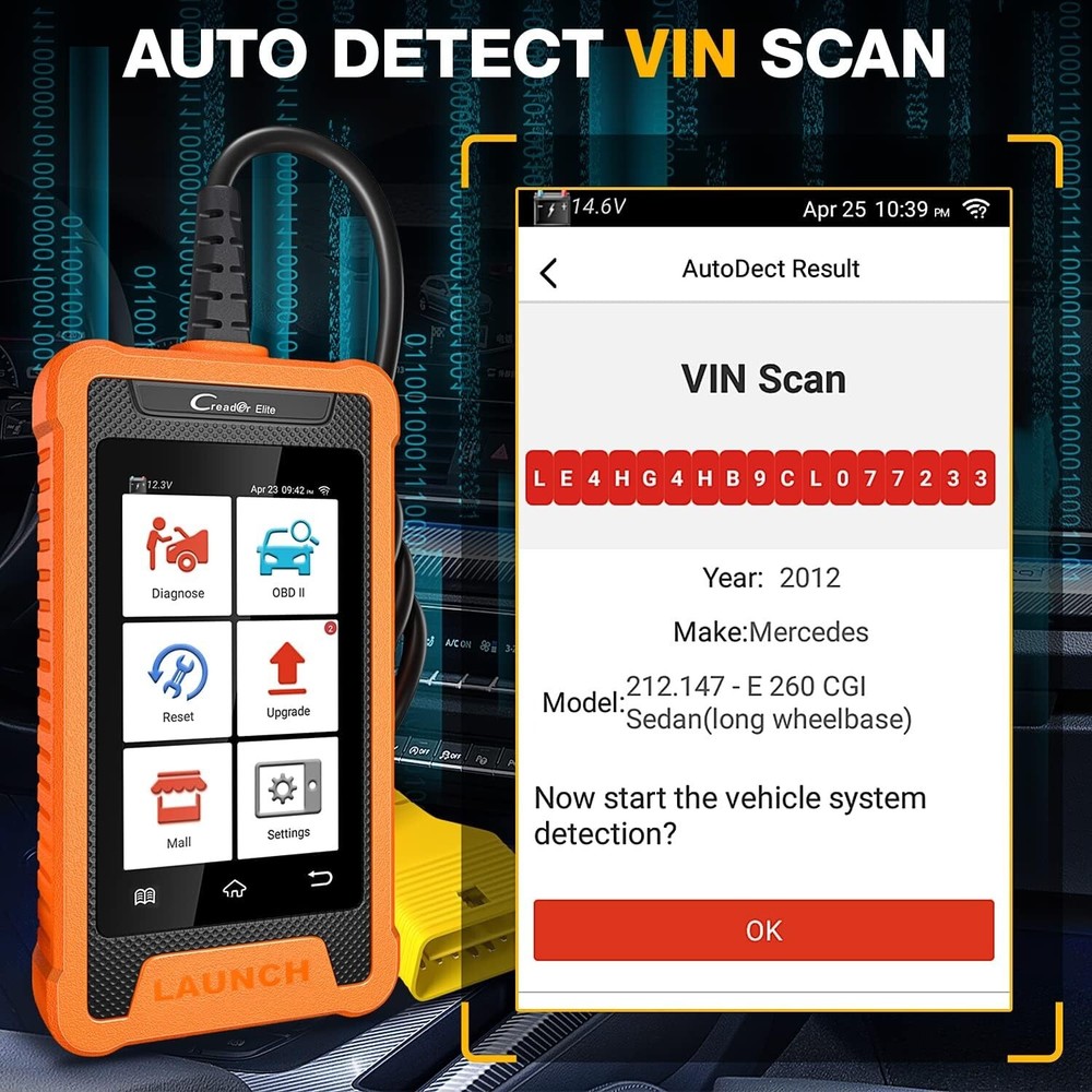 LAUNCH Creader Elite For Ford OBD2 Scanner Car Diagnostic Tool ECU Coding IMMO