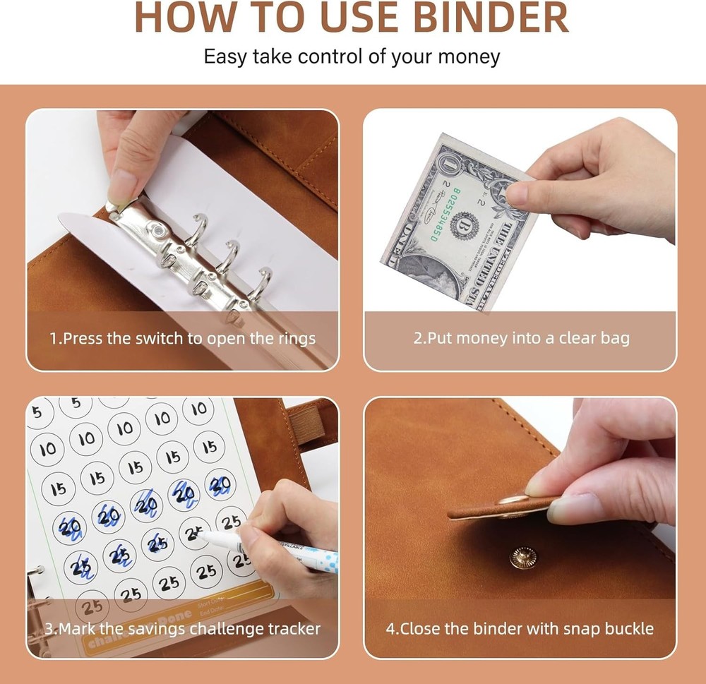 Money Savings Binder Kit with Envelopes and Tracker
