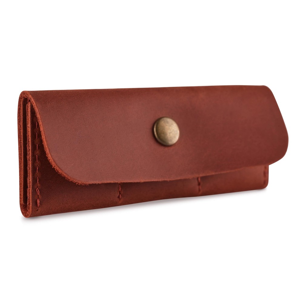 Leather SD Card case Cognac