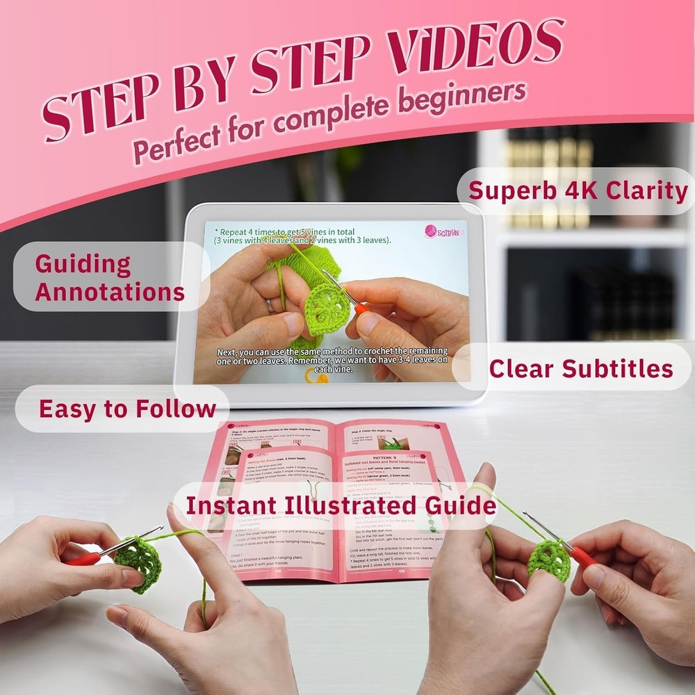 Crochet Kit for Advanced Beginners with Step-by-Step Video Tutorials, Granny Squ