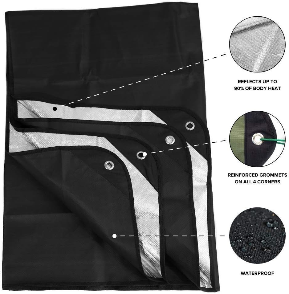 Reusable Survival Blanket - Reflective, Reinforced Grommets