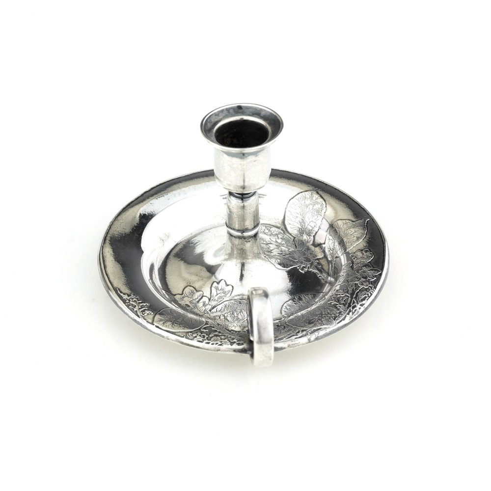 Ornate Antique Tiffany Solid Sterling Silver Acid Etched Candlestick