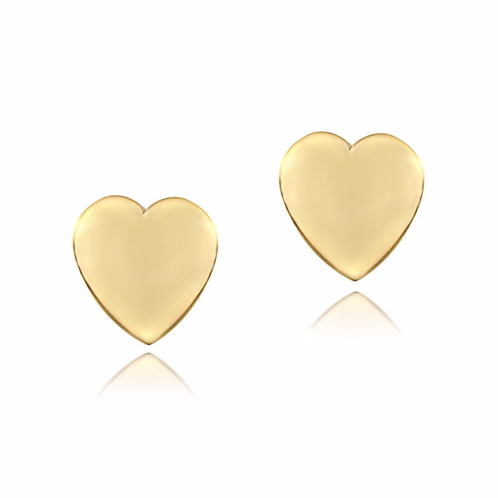 14K YELLOW GOLD HEART SHAPE STUD EARRING