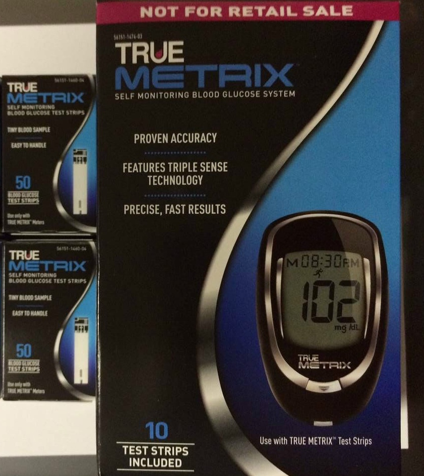 TRUE Metrix Blood Glucose 100 Test Strips Plus Meter Exp: 01/15/2024