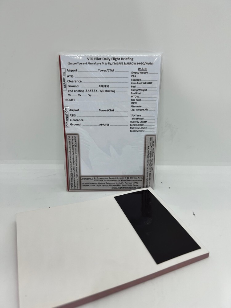 VFR PILOT WRITING PAD WITH MAGNET  FOR STUDENT PILOTS