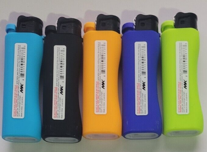 MK Grip Pro Refillable Butane Cigarette Lighter MultiColor 5 Count