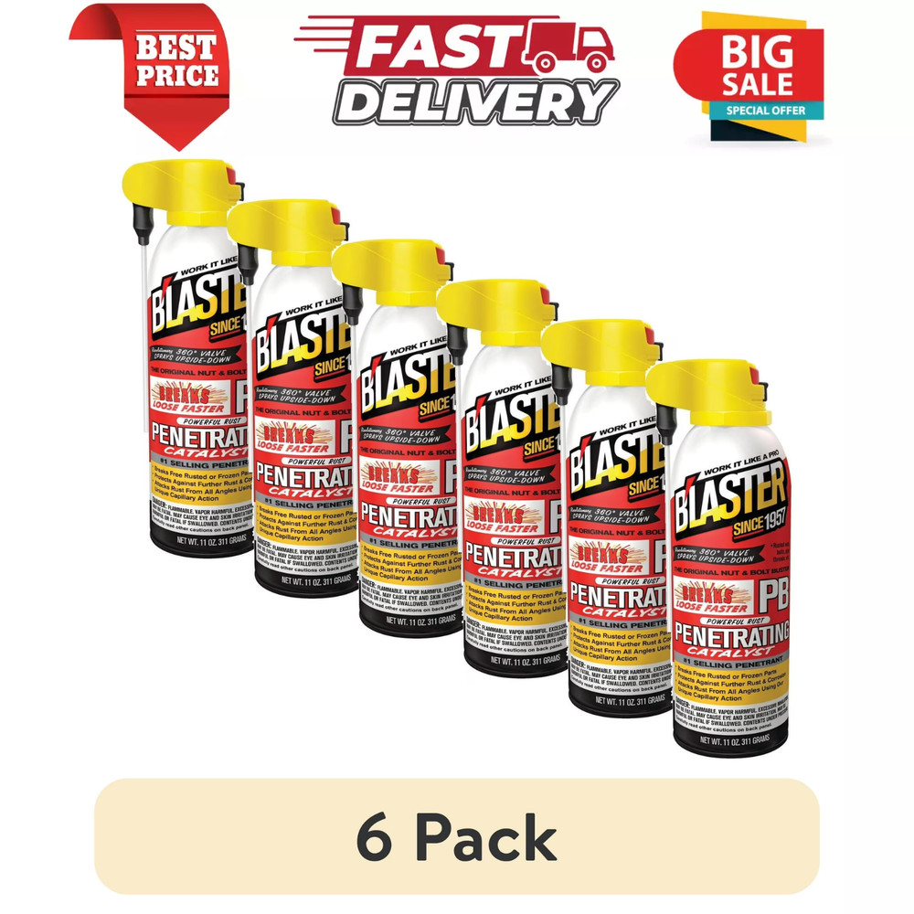 6 pack PB Blaster 16PBDS Penetrant Rust Remover, Machine & Tool Lubricants,11oz