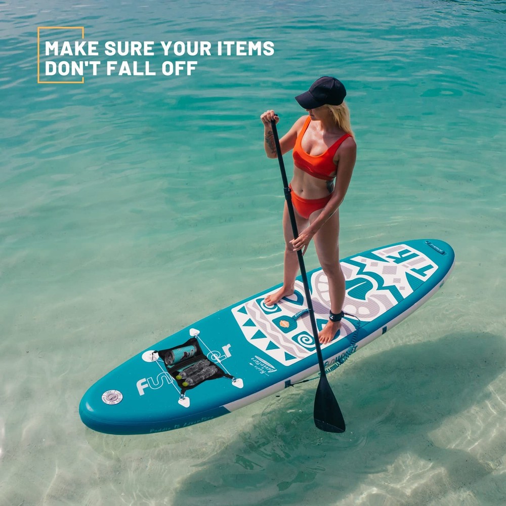 FunWater Paddleboard Deck Bag, Elastic Mesh Storage Bag for Paddle Board, Sur...