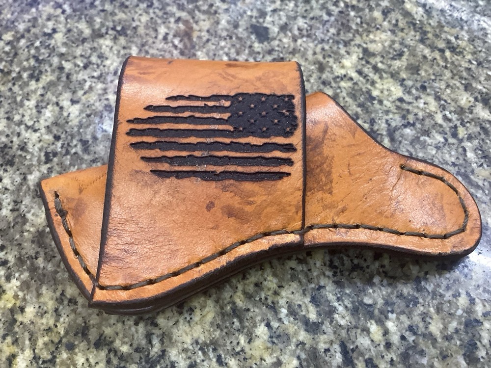Leather Folding Knife Sheath Horizontal for Trapper Size (Sheath Only)