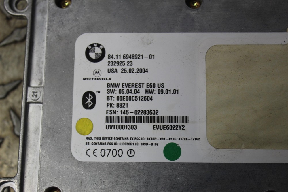 2004 BMW 530i BLUETOOTH BLUE TOOTH CONTROL MODULE COMPUTER OEM 04