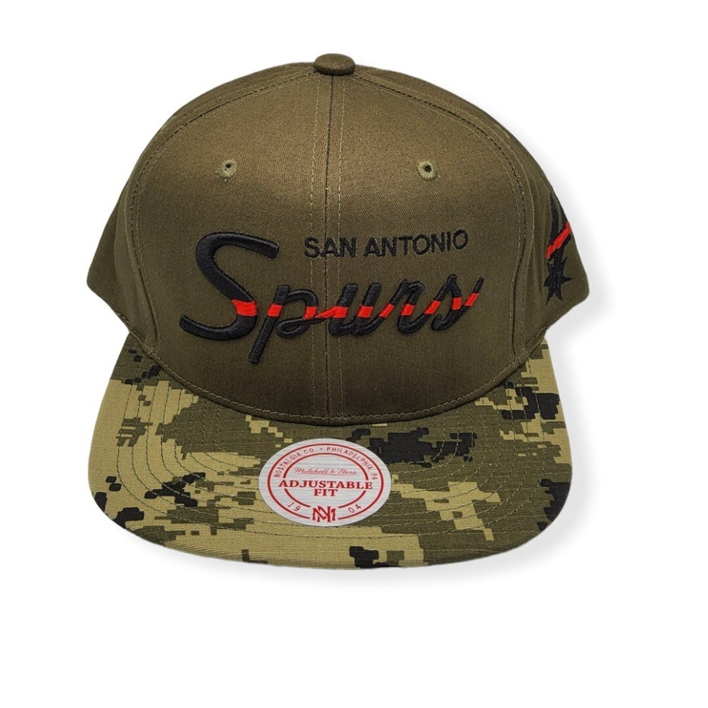 Mitchell & Ness San Antonio Spurs Power Olive Adjustable Snapback Hat Cap