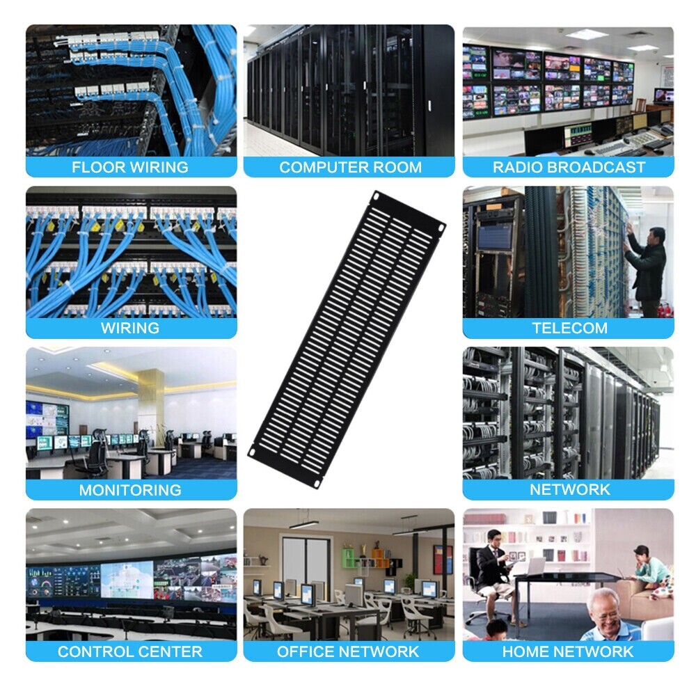 3U Blank Rack Mount Panel Spacer Vented for 19" Server Network Rack Cabinet