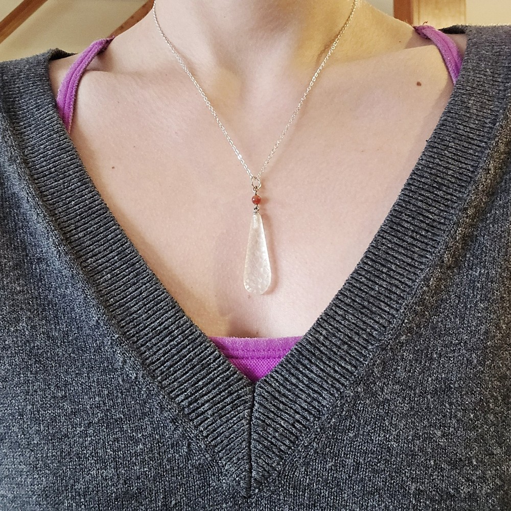 Vintage Transluscent Teardrop Necklace