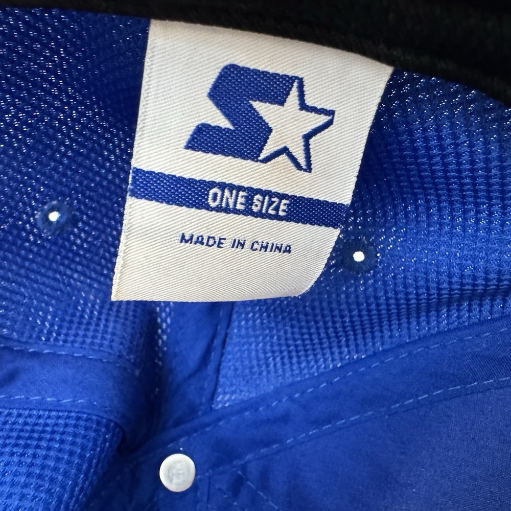Starter Men Ball Cap Strap Back Hat Solid Blue Blank Adjustable Fast Ship